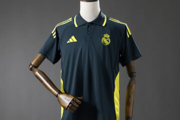 Real madrid 25/26 polo – Dark Grey & Yellow